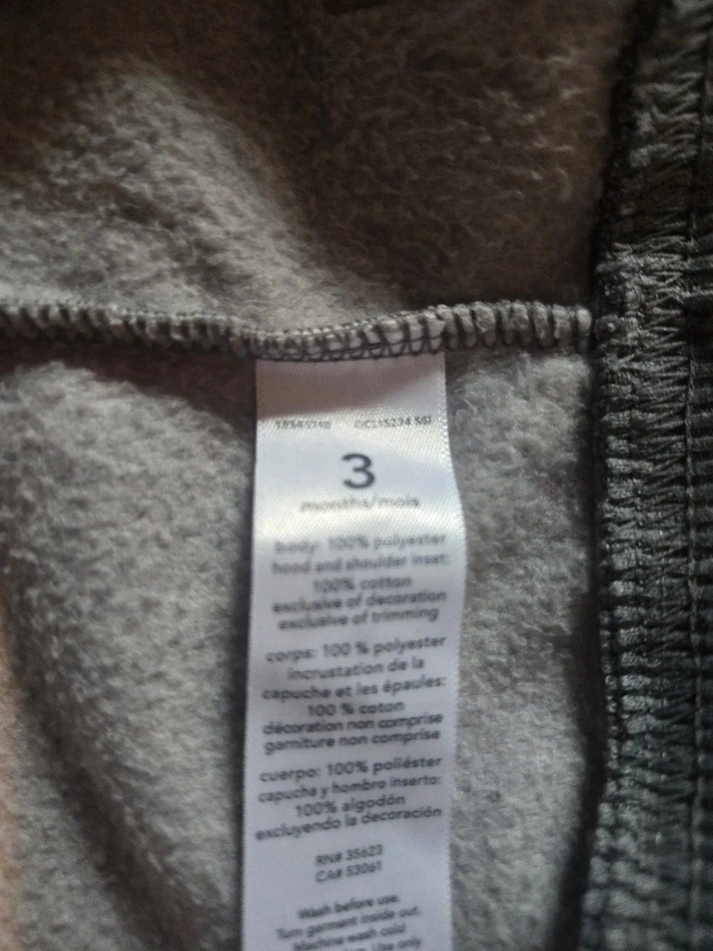 Carter's Gray And Camo Sleeveless Hoodie Vest - 3M